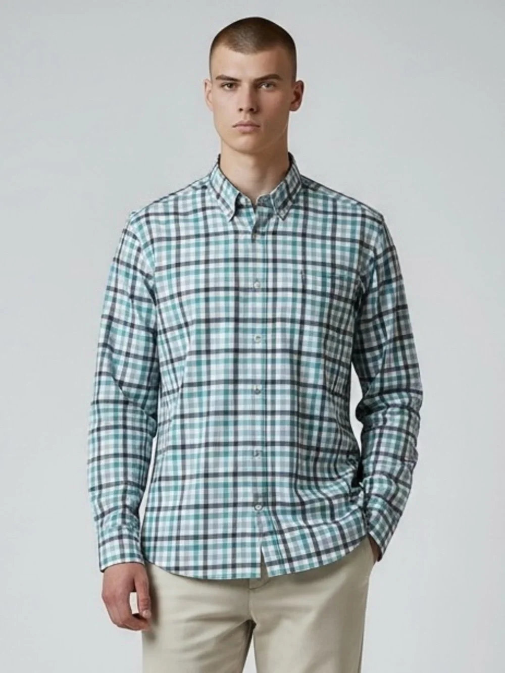 J. Crew Gingham Plaid Slim Fit Button Down Shirt